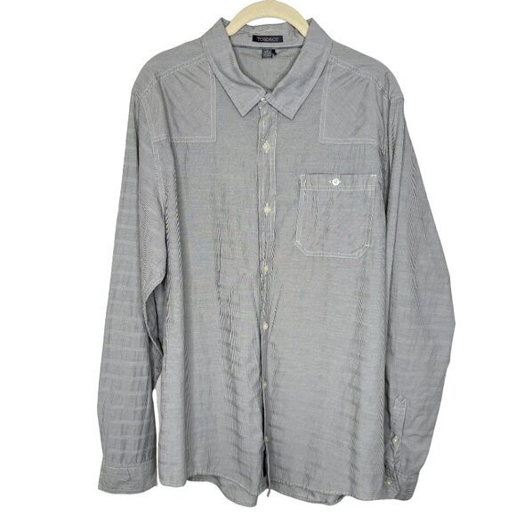 Toad&Co Mens Gray Striped Button-Up Long Sleeve Shirt, L - Picture 1 of 8